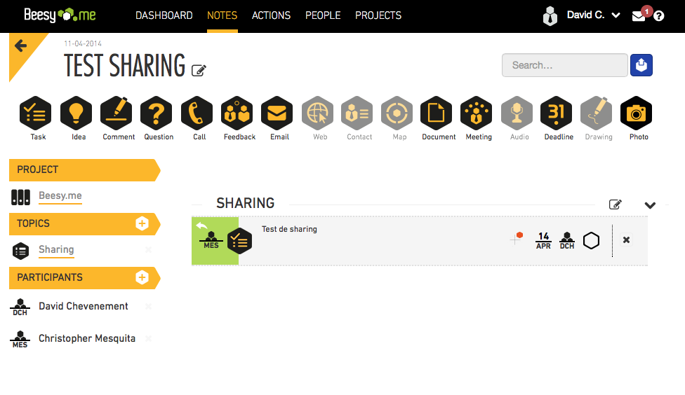 Beesy.me Team: easy Collaborative Project management http://www.beesapps.com/wp-content/uploads/2014/04/note-sharing.png