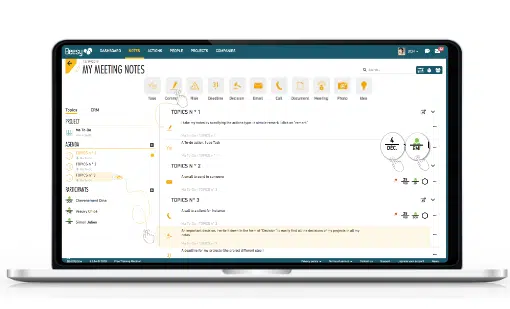 Beesy Taking Note Beesy professional meeting software