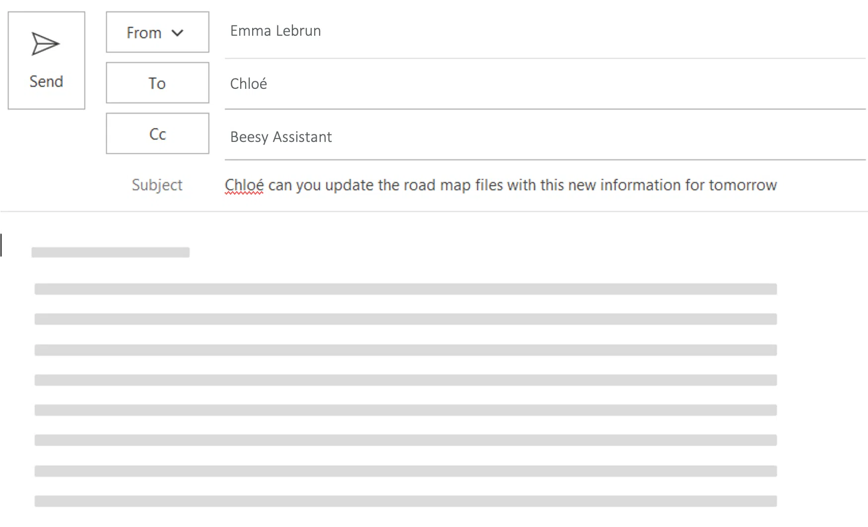 Beesy smart assistant - email to delegate task Beesy smart assistant - email to delegate task