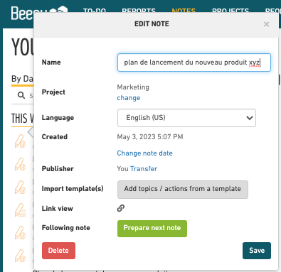 New in Beesy - A Calendar view and Multi-project Note - calendar widget Capture decran 2023 05 04 a 11.47.50 - calendar widget