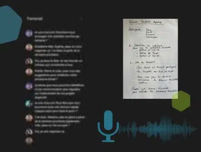 Smart assistant Beesy, with AI for managers and their teams - smart assistant Transcript de vos réunions