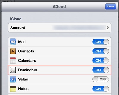 reminders with icloud