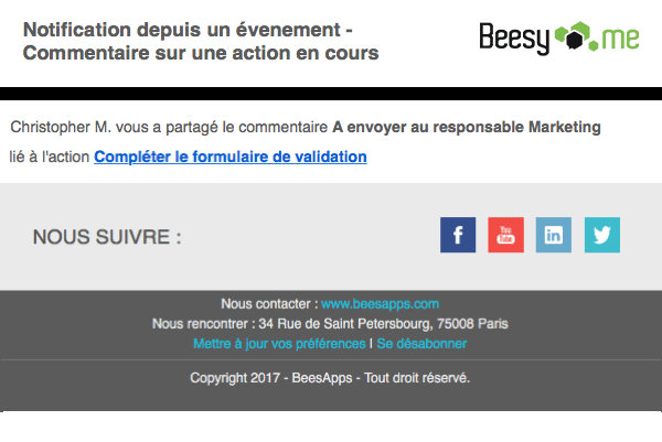 Notification par mail Notification par mail