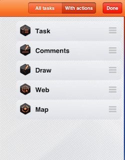 reorder-actions Gestionnaire de taches iPad