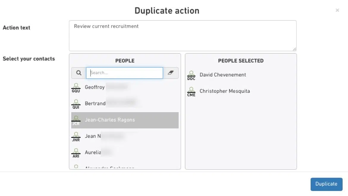 dupliquer action 2 - Duplicate action