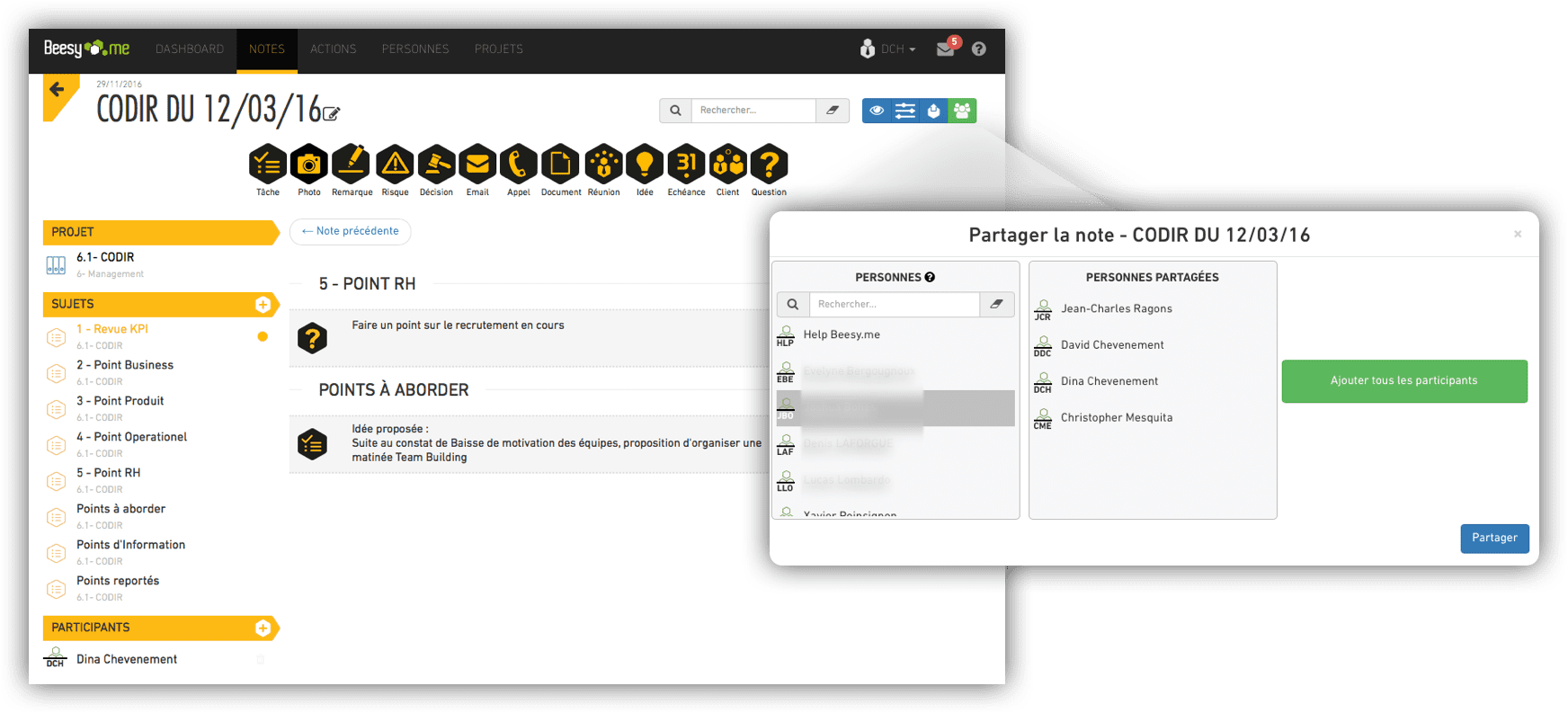 Communication et Partage avec Equipe Communication et Partage avec Equipe