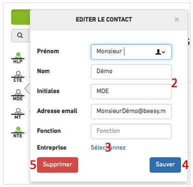 Détails du contact Détails du contact