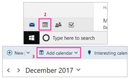 Calendrier Outlook