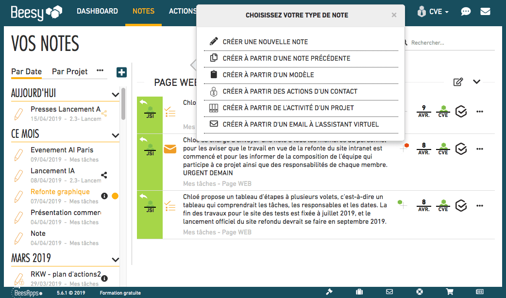 prendre ses notes avec beesy