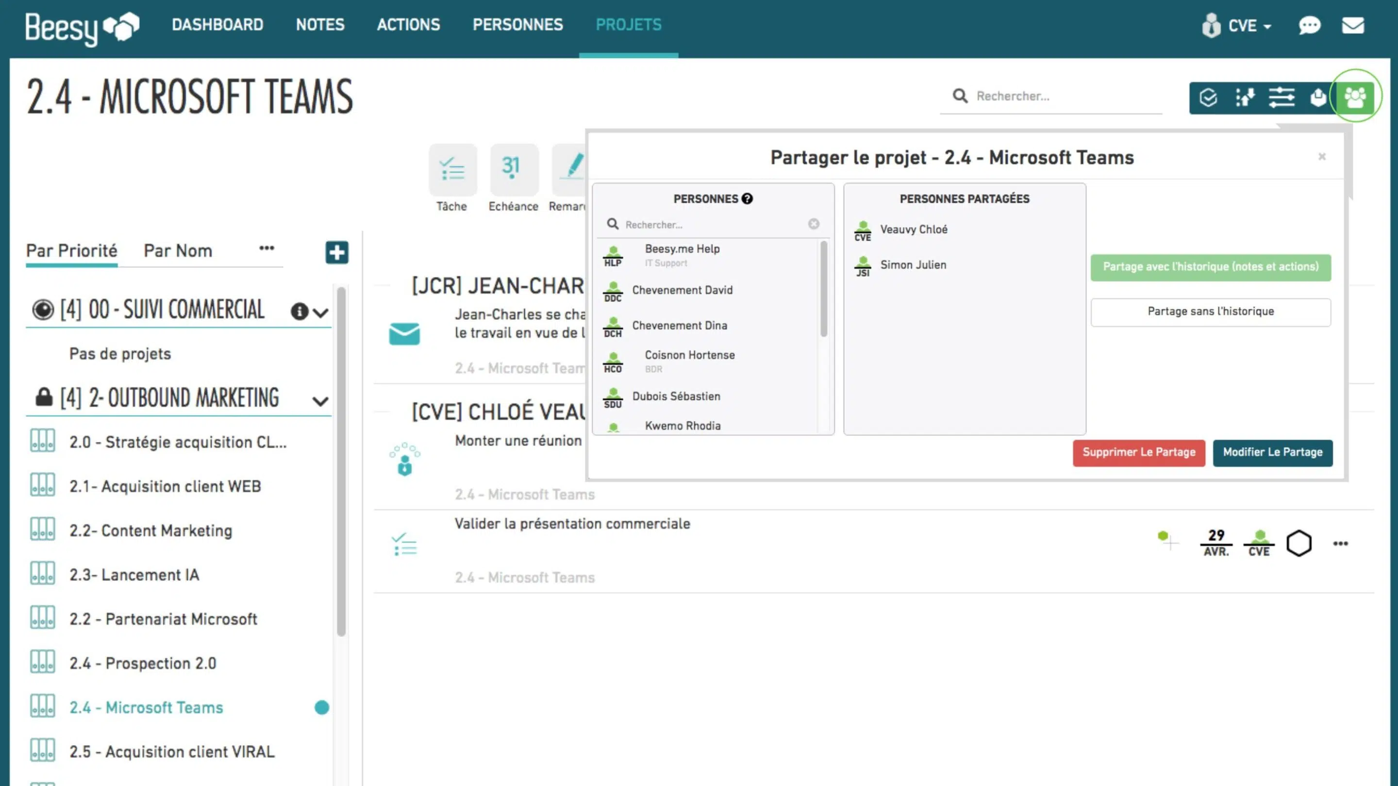 Logiciel de gestion de projet Beesy