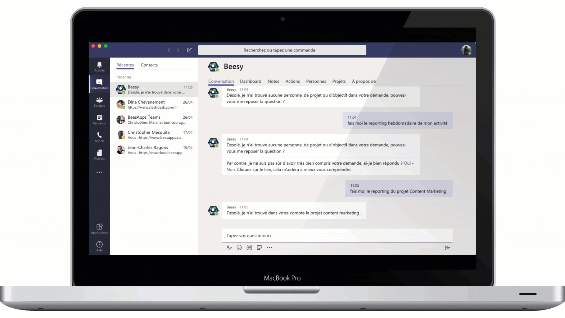 Gif Gestion de projet sur Microsoft Teams Logiciel de gestion de projet Beesy