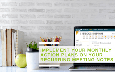 Implement your monthly action plans on your recurring meeting notes