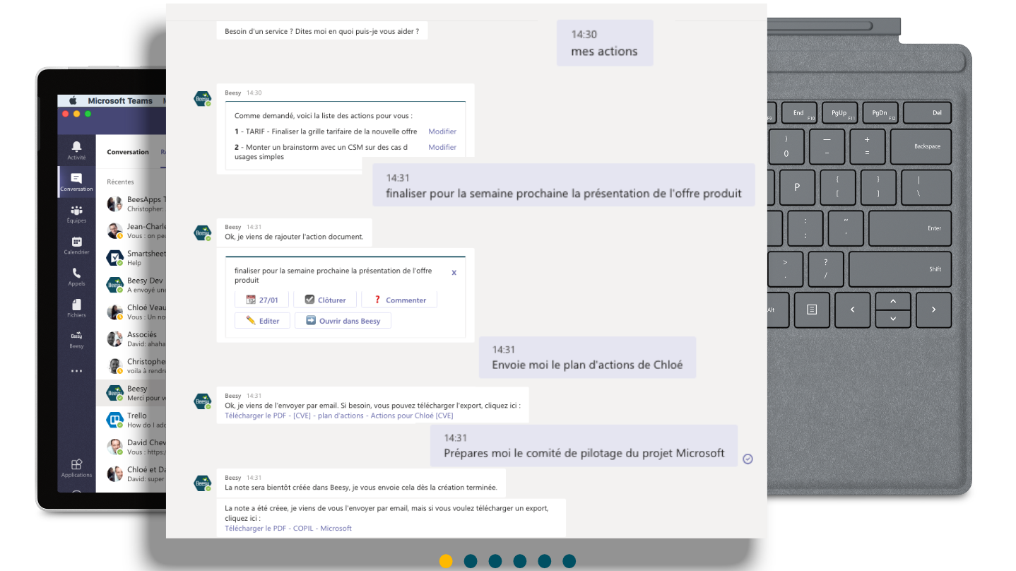 chatbot Beesy dans Teams chatbot Beesy dans Teams