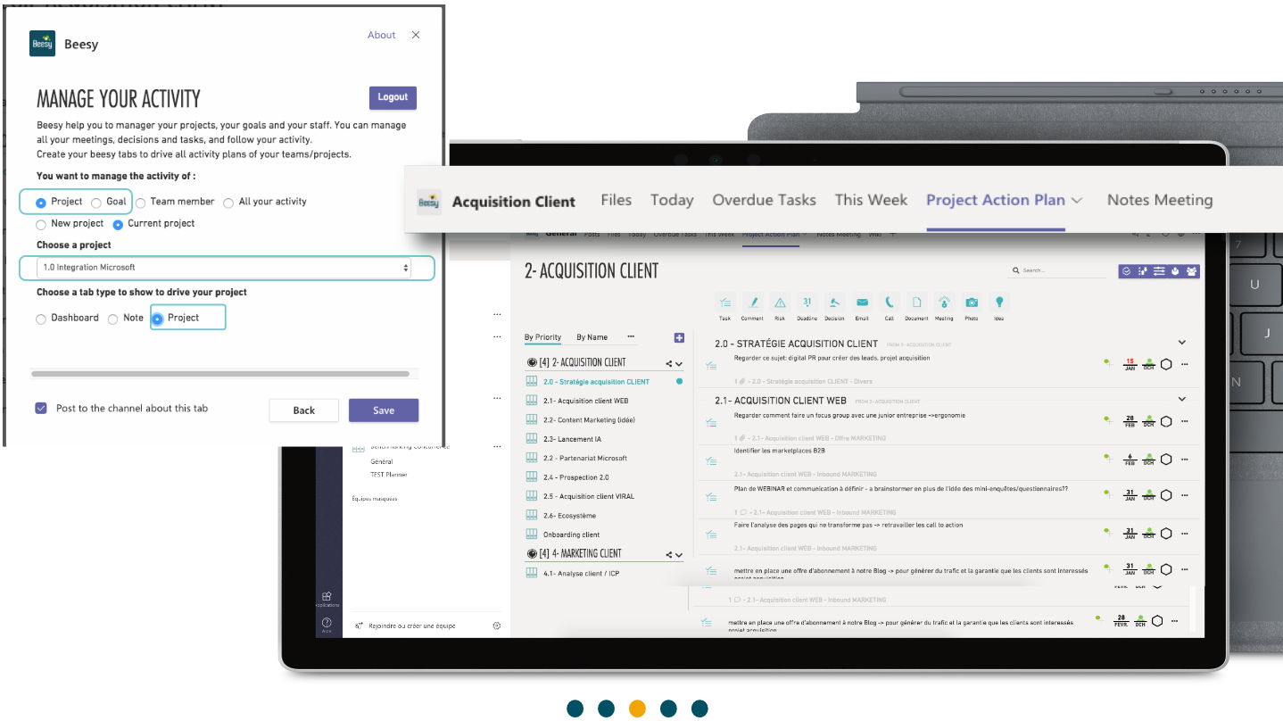 Gérer son activité dans Teams avec Beesy