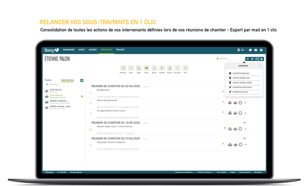 Beesy pour les directeurs de travaux