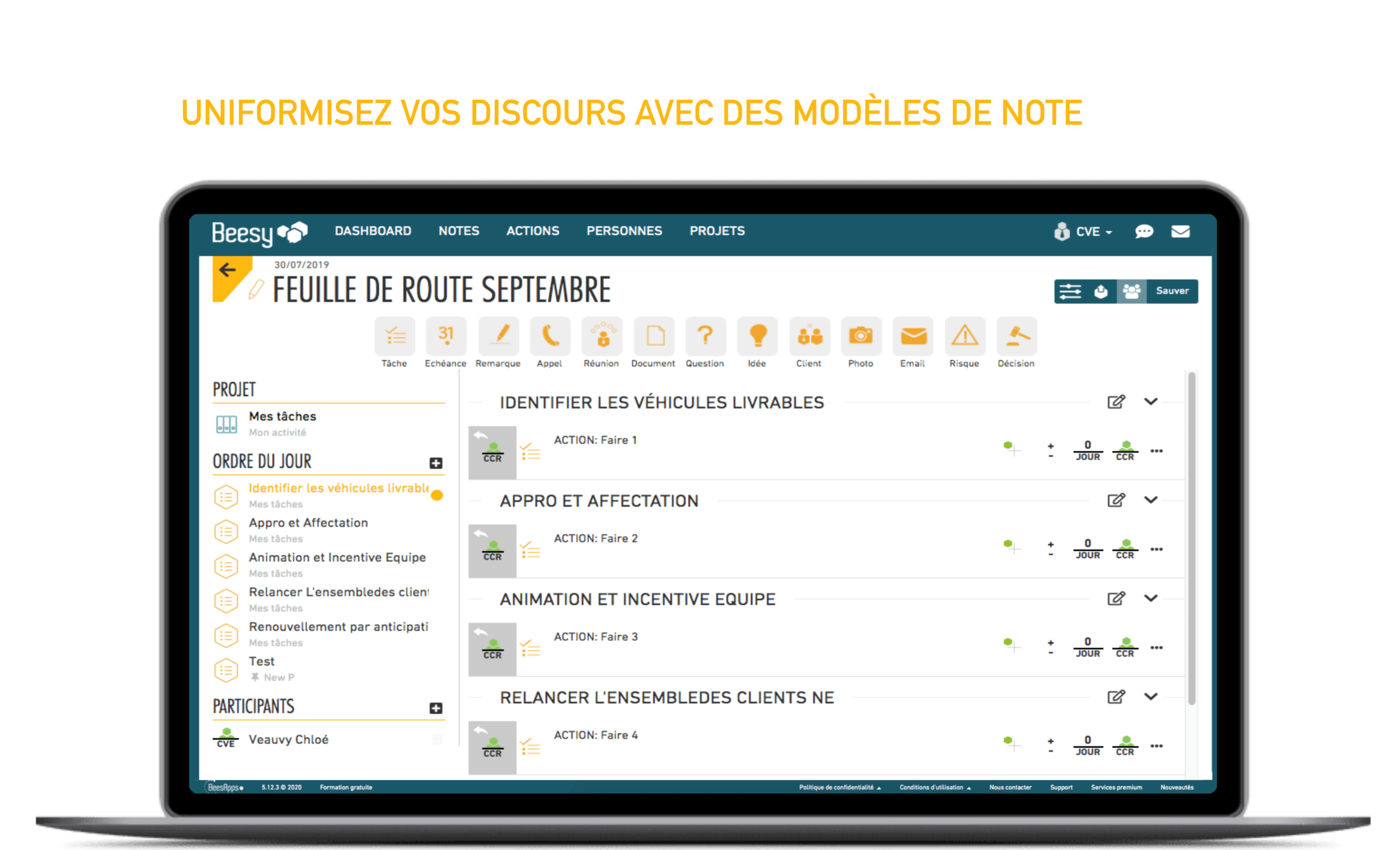 modeles de note