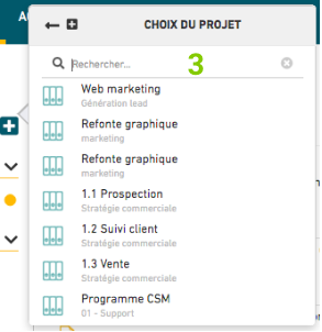 choisissez le projet correspondant