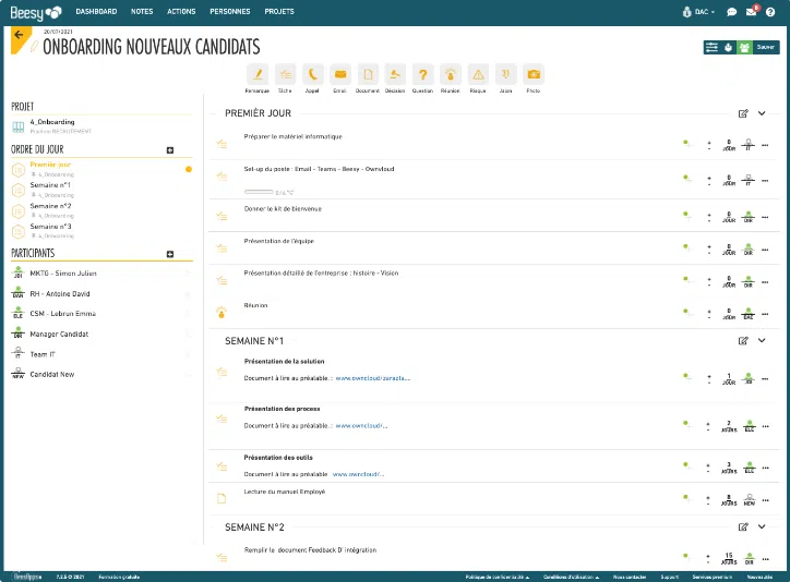 Onboarding des Candidats