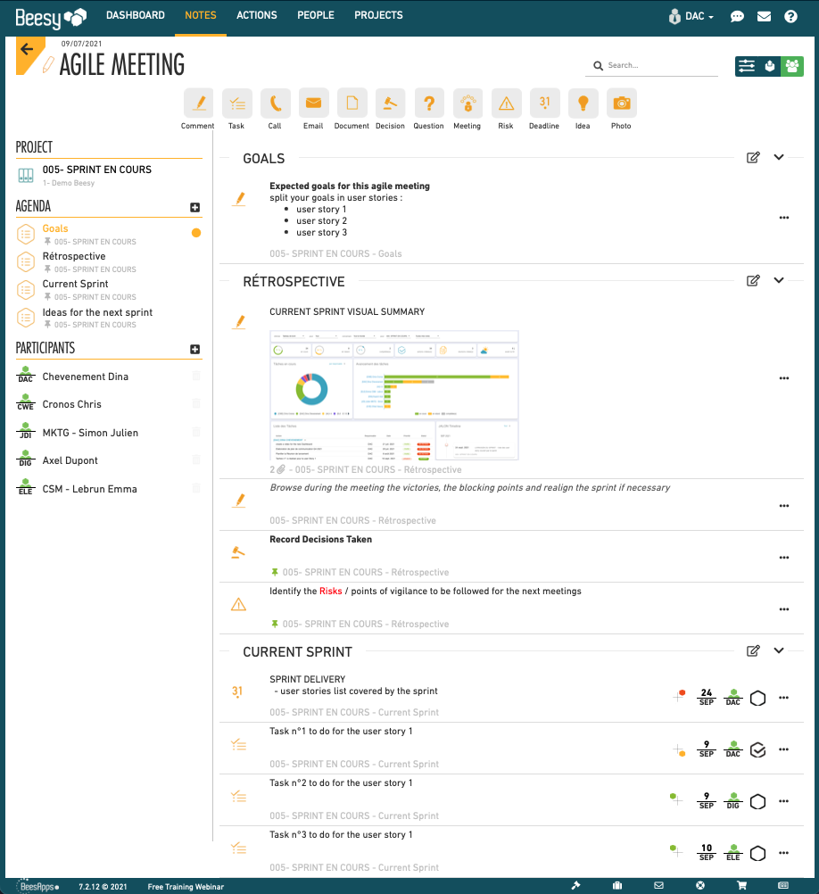 Compte-rendu des sprint review