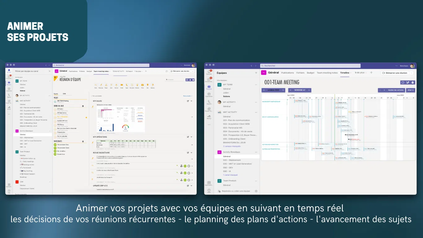 Animer ses projets - beesy & teams