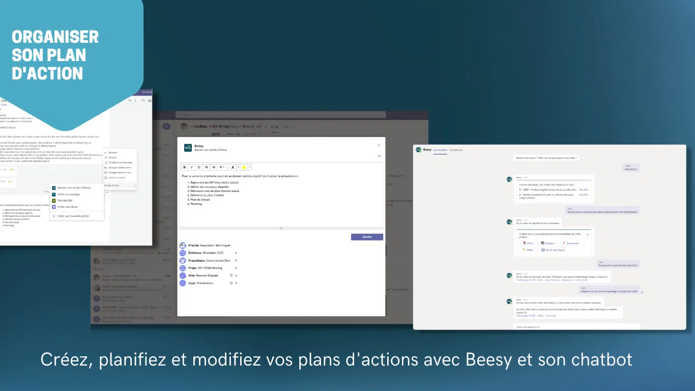 Organiser ses actions - beesy & teams